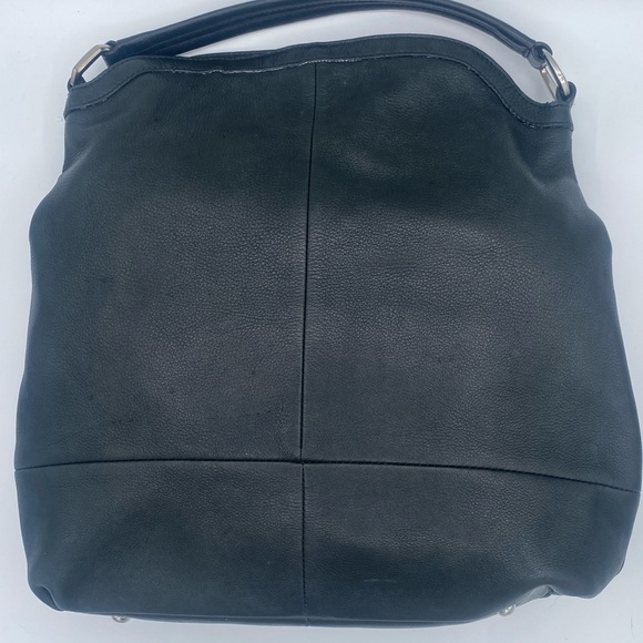 B. Makowsky Black Leather Shoulder Bag - Picture 2 of 11
